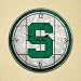 Art Glass Clock-Michigan State