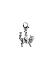 British Jewellery Workshops Silver 21x13mm Cat charm on a lobster trigger