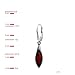 Sterling Silver Red Dark Amber Set Marquise Drop Leverback Earrings Necklace 18 Inches