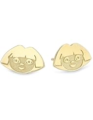 Nickelodeon Dora The Explorer 14kt Gold Girls Stud Earrings