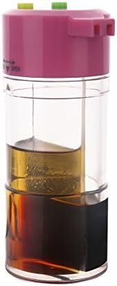 Riroad 2-IN-1 Acrylic Transparent Oil Vinegar Cruet Set - Non-drip Bottle For Sauce - 4.50 oz each Dispenser (PINK)