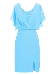 Short Chiffon Evening Dress/Bridesmaid Dress/Mother-of-the-Bride Dress/Wedding Party Dress 