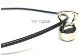 Fitness Necklace with Kettlebell Pendant Stainless Steel in Chain and Rubber for Woman