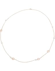 14K Rose Gold Flower Design Pearl 32" Long Necklace -- LIFETIME WARRANTY