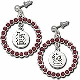 St. Louis Cardinals Spirit Crystal Logo Wreath Earrings
