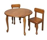 Kitchen: Medium picture for Queen Anne Round Table and 2 Chairs Honey