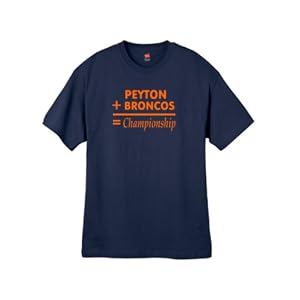 Mens Peyton + Broncos Navy Blue T Shirt Size X-large