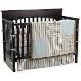 My Baby Sam Medallion Crib Bedding Set - Blue Brown