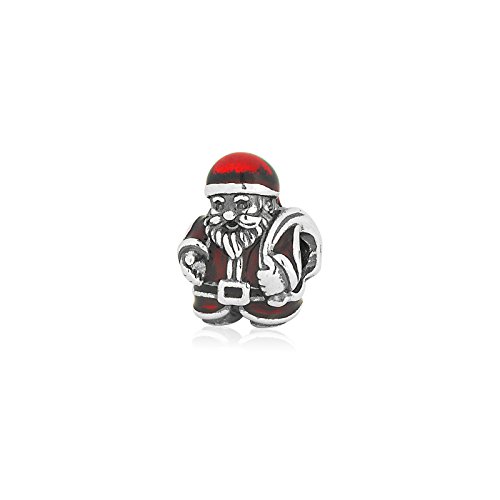 Pandora Father Christmas Charm in 925 Sterling Silver w/Red & Black Enamel, 791231ENMX