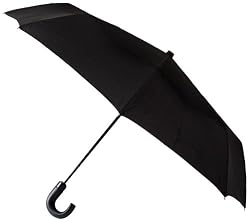 Leighton, Kensington Automatic Open/Close Curved Black Wood Handle Umbrella