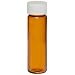 National Scientific Glass Sample Amber Vials with PTFE/Foam Urethane Liner Septum, 8ml Volume (Pack of 200)