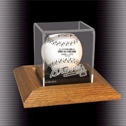 Washington Nationals Wood Base Baseball Display Case with Logo