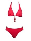DKNY Black, Pink 2 Pc Halter Bikini W/beads