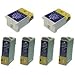 Compatible/generic Epson (6)-pack 4-black (t007 T007201) And 2-color (t009 T009201) Print Ink Toner Cartridge (better Performance Than Remanufactured, Refurbished, Recycled Or Refilled Officepage Replacement) For Epson Stylus Photo 900 1270 1280 1290 Too7 Too9 Inkjet All-in-one Printer
