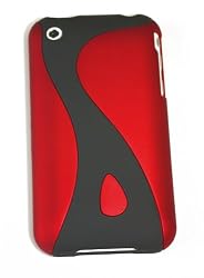 Slim Fit Polycarbonate Case for iPhone 3G, 3G S Red Black