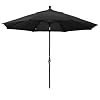 California Umbrella 11-Feet Aluminum Market Umbrella with Black Pole, Black