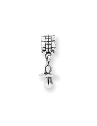 Baby Pacifier Charm in Silver for 3mm Charm Bracelets