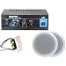 Pyle Home Popular Amplifier/Speaker Package -- PTA1 Mini 2 x 15-Watt Stereo Power Amplifier + PDIC51RD 5.25-Inch 2-Way In-Ceiling Speakers System + Wall Mount Rotary Volume Control Knob