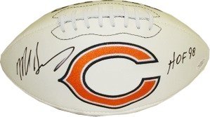 Mike Singletary Autographed/Hand Signed Chicago Bears Logo Football- JSA Hologram