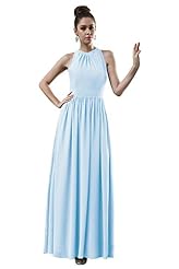 Plus Size Floor Length Sleeveless Illusion Scoop Neck Chiffon/Satin Prom Dress/Party Dress 