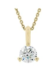 Diamond Solitaire Necklace in 18kt yellow gold 0.50cts
