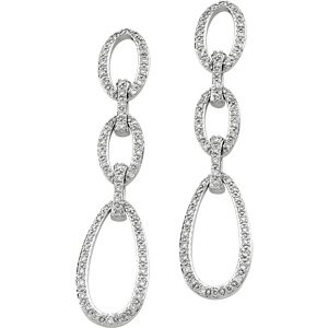 Genuine IceCarats Designer Jewelry Gift 14K White Gold Diamond Earring. Pair 5/8 Ct Tw Diamond Earrings Diamond Earrings In 14K White Gold