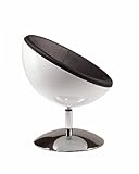 IMAGE OF Geneius Modern Style Bowl Shape Swivel Chair - A312BK/WH