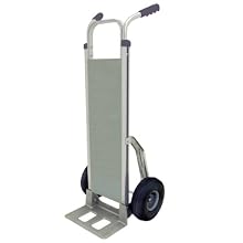 RWM Casters Aluminum Fixed Hand Truck with Vertical Loop Handle and Aluminum Deck, Rubber Wheels, 500 lbs Load Capacity, 53" Height, 14" Width x 7-1/2" Depth