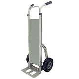 RWM Casters Aluminum Fixed Hand Truck with Dual Grip Vinyl Handle and Aluminum Deck, Pneumatic Wheels, Extruded Aluminum Nose Plate, 500 lbs Load Capacity, 48" Height, 14" Width x 9" Depth