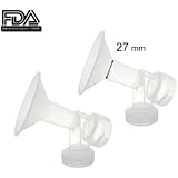 27 mm One-Piece Large Breastshield for Medela Breast Pumps; Replacement to Medela PersonalFit 27 mm Breastshield and Personal Fit Connector; Made by Maymom