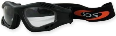 SOS Survival Optics Matte Black Military Style Desert Shield Sunglasses w/Anti-Fog Clear Lens