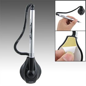 Office Coiled Cable Black Ink Adhesive Tabletop Gel Pen: Office Products