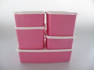 TUPPERWARE G07 Gefrier-Set (5) Rosa Gefrierdosen Box Polarstern Pink