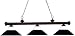 Z-Lite 100703BRZ-WMLBRZ 56-Inch 3-Light Billiard / Island Fixture with Glass & Metal Shades