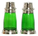 Decorative Lime Green Glass Salt and Pepper Shakers
