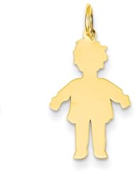 14k Yellow Gold Plain Polished Small Boy Charm. Metal Wt- 0.5g