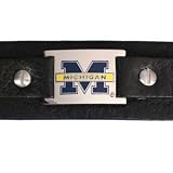 Michigan Wolverines Italian Leather Cuff Bracelet