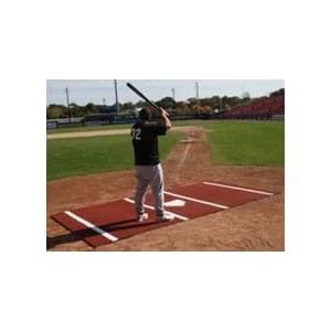 ProMounds Batting Mat Pro (Clay with lines and home plate) 12' X 6' by