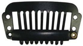 15 Pcs Metal U-shape Clips for Hair Extensions Wigs Weft DIY (Black)