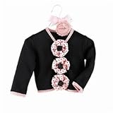 Mud Pie Baby Perfectly Princess Cotton Knit Sweater, Black/Pink, 0 - 6 Months