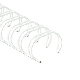 Wire Bindings, 1/4 Diameter, 35 Sheet Capacity, White, 25/Pack