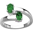 14K White Gold Tsavorite and Diamond Ring