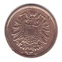 1874-A German Empire 2 Pfennig Coin KM#2