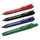 Dry-erase Markers,Retractable,Chisel Tip,4/ST,BK/BE/RD/GN (NSN5195769)