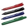 Dry erase Markers Retractable Chisel Tip 4 ST BK BE RD GN