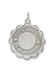 Sterling Silver A Date To Remember Disc Charm QC18"