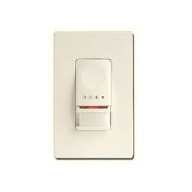 Cooper Controls OSW-P-0451-DMV-N-A Greengate 120-277-Volt Dual-Level PIR Wall Switch Sensor with Neutral Wire, Almond Finish
