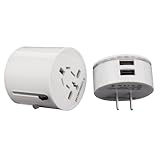 Sophia Global Compact Universal All-In-One International Double USB Travel Power Adapter Plug. USA: Cuba Jamaica Lebanon Maldives Mexico