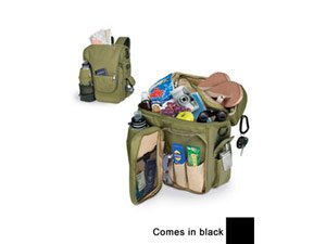 Childrens Toyshop  Outdoor Living : Picnic Time Turismo Backpack w/ 2 Insulated Compartments (Black/Silver)