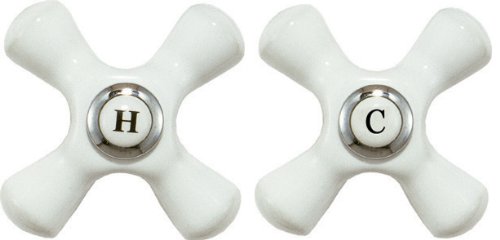 Elizabethan Classics EC2SPCCP Porcelain Cross Handles, Chrome
